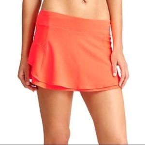 Athleta Bustle Skort/Tennis Skirt Mesh Orange